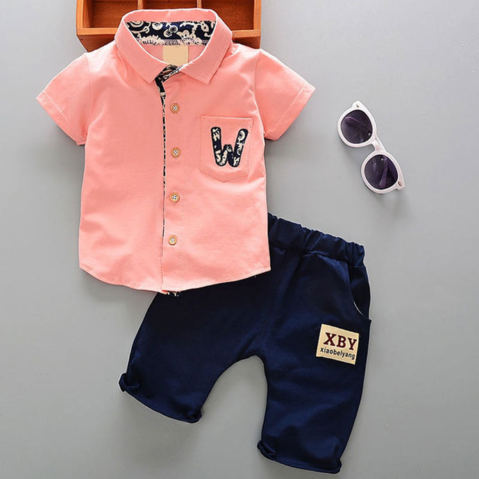 Summer 1 year newborn boy baby gentleman suit clothes sets for boy baby clothes outfits casual sports outerwear 2pcs cowboy sets