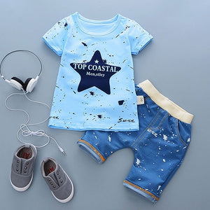 Summer 1 year newborn boy baby gentleman suit clothes sets for boy baby clothes outfits casual sports outerwear 2pcs cowboy sets