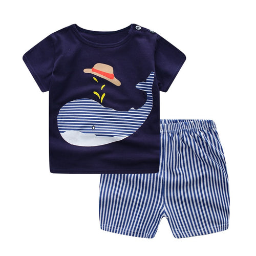 Baby Boy Clothes Summer 2019 Newborn Baby Boys Clothes Set Cotton Baby Clothing Suit (Shirt+Pants) Plaid Infant Clothes Set