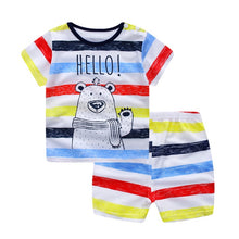 Load image into Gallery viewer, Baby Boy Clothes Summer 2019 Newborn Baby Boys Clothes Set Cotton Baby Clothing Suit (Shirt+Pants) Plaid Infant Clothes Set
