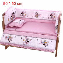 Load image into Gallery viewer, 5Pcs/Set Cartoon Animated Crib Bed Bumper For Newborns 100%Cotton Comfortable Children's Bed Protector Baby Washable Bedding Set