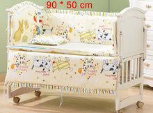 Load image into Gallery viewer, 5Pcs/Set Cartoon Animated Crib Bed Bumper For Newborns 100%Cotton Comfortable Children's Bed Protector Baby Washable Bedding Set