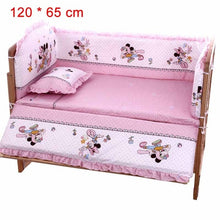 Load image into Gallery viewer, 5Pcs/Set Cartoon Animated Crib Bed Bumper For Newborns 100%Cotton Comfortable Children's Bed Protector Baby Washable Bedding Set