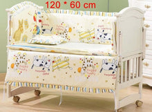 Load image into Gallery viewer, 5Pcs/Set Cartoon Animated Crib Bed Bumper For Newborns 100%Cotton Comfortable Children's Bed Protector Baby Washable Bedding Set