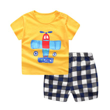 Load image into Gallery viewer, Baby Boy Clothes Summer 2019 Newborn Baby Boys Clothes Set Cotton Baby Clothing Suit (Shirt+Pants) Plaid Infant Clothes Set