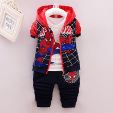 Load image into Gallery viewer, 2019 New Style Baby kids Clothing 3pcs Suit/set Children Spiderman Long Sleeves T-shirt+Patchwork Pants Sets Free Shipping