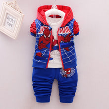 Load image into Gallery viewer, 2019 New Style Baby kids Clothing 3pcs Suit/set Children Spiderman Long Sleeves T-shirt+Patchwork Pants Sets Free Shipping