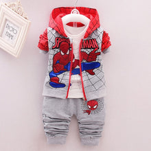 Load image into Gallery viewer, 2019 New Style Baby kids Clothing 3pcs Suit/set Children Spiderman Long Sleeves T-shirt+Patchwork Pants Sets Free Shipping