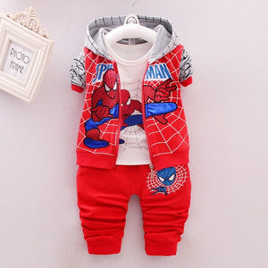 2019 New Style Baby kids Clothing 3pcs Suit/set Children Spiderman Long Sleeves T-shirt+Patchwork Pants Sets Free Shipping