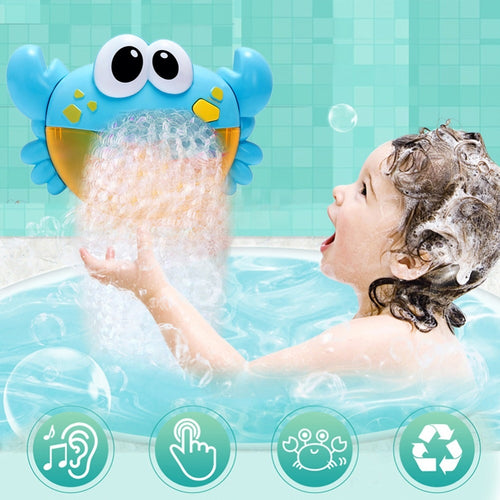 Bubble Machine Crabs Music Light Electric Bubble Maker Baby Kids Outdoor Swimming Bathtub Soap Machine with Music Water Toy Cute