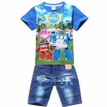 Load image into Gallery viewer, Children Boys Summer Spiderman Kids Clothing Sets Baby Kids T Shirt Jeans Shorts Toddler Boys Denim Pants Sports Clothes Set